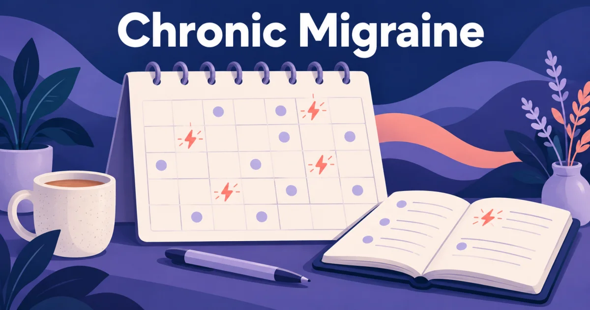 Illustrated calendar and diary for recording headache days over time